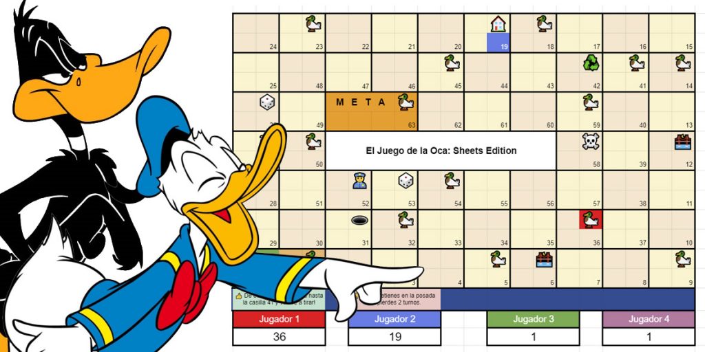 Juego de la Oca hecho en Google Sheets